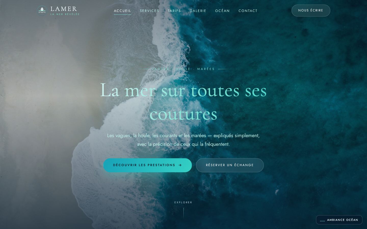 Site Lamer, la mer sur toutes ses coutures, realise avec Dumble sur mobile