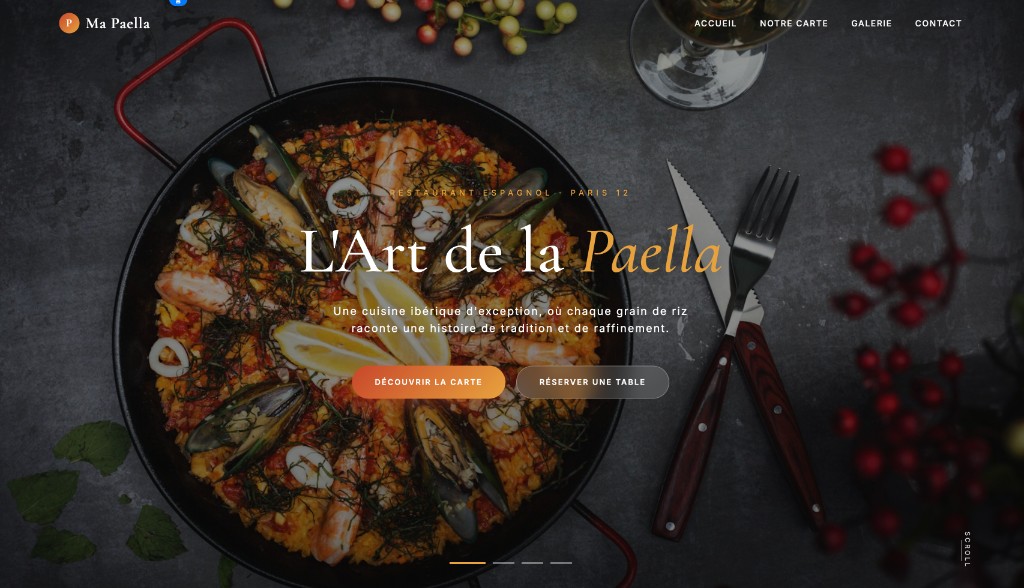 Site vitrine restaurant