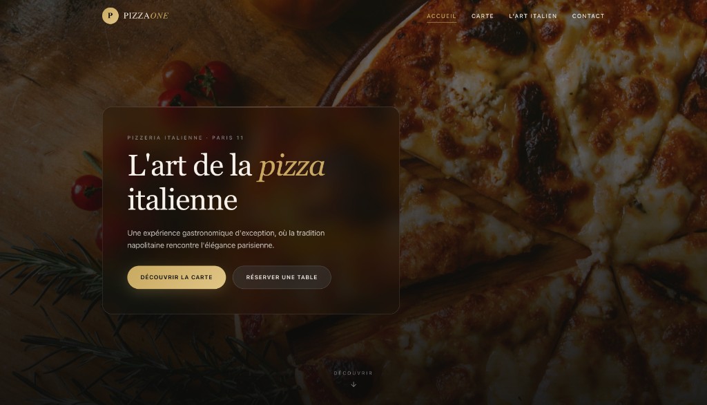 Site vitrine pizzeria